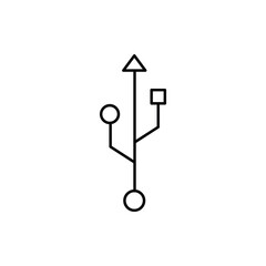 usb logo single isolated icon with line or outline style