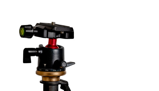 Small  Generic Travel photography  and video Ball head with ceramic brake suitable for 15 lb load mounted on a carbon fibre three legged tripod