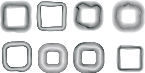 Flow Lines . Vector Illustration .Technology rounded Logo . Design element . Abstract Geometric shape . Striped border 