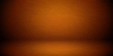 Orange dark gradient wall and empty studio room background