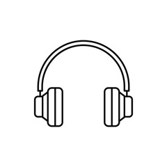 headphone device single isolated icon with line or outline style