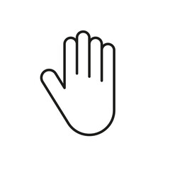 Hand icon . Simple linear vector illustration