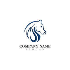 Head Horse logo design concept simple graphic template vector