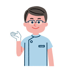 案内をしている歯医者のイラスト素材