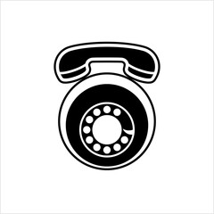 Telephone Receiver Icon, Wired Line Phone
