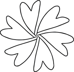 Cute single drawn floral element.  Doodle vector illustration for wedding designs, greeting cards and logos.
