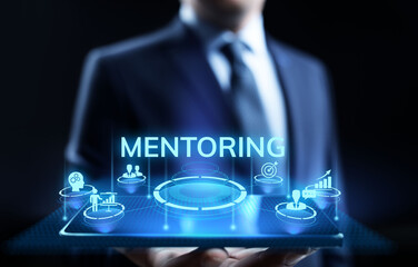 Mentoring Coaching Training Personal development and education concept.