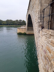 Fototapeta na wymiar Saint Benezet ancient bridge in Avignon in France