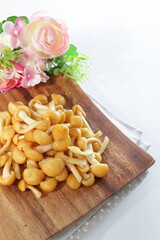 Japanese food, boiled Nameko mushroom for healthy vegetarian food