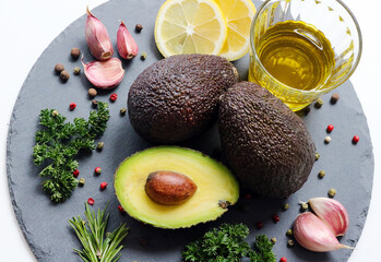 avocado on a plate