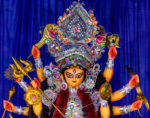 View of an Idol of Goddess Durga, Symbol Of Strength and Intensity as per Hinduism. 