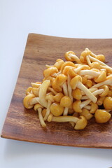 Japanese food, boiled Nameko mushroom for healthy vegetarian food