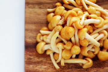 Japanese food, boiled Nameko mushroom for healthy vegetarian food