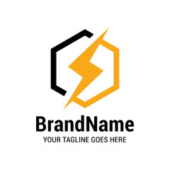 lightning thunder bolt flash logo icon vector template.