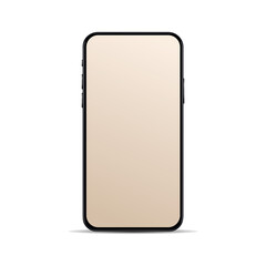 Realistic, modern, smart phone collection with apps on isolated background.