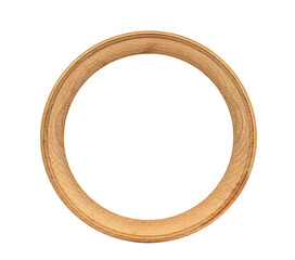 wooden round frame, isolate on white background