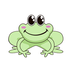Cute frog character vector