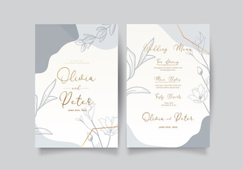Fototapeta na wymiar Elegant floral wreath wedding card template. Vector illustration. EPS 10