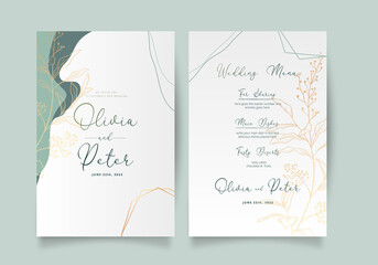 Elegant floral wreath wedding card template. Vector illustration. EPS 10