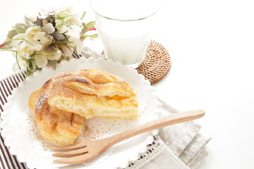 homemade sugar pastry pie for breakfast