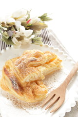 homemade sugar pastry pie for breakfast