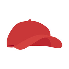 Red baseball cap hat hand drawn vector illustration