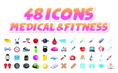 High Quality Realistic 3D Cute  Icons on White Background . Isolated Vector Illustration 