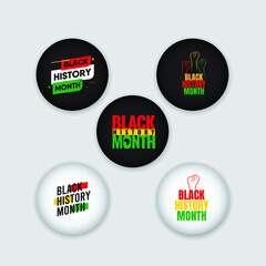 Black History Month souvenir vector template. Design for banner, greeting cards or print.