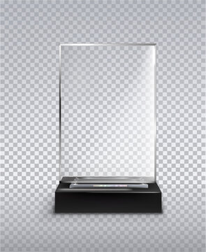 Glass Award In The Form Of A Rectangle On A Transparent Background Vector Illustration