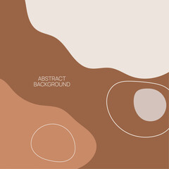 Abstract background with organic flowing shapes and freehand drawn lines. Modern minimalist design in scandinavian style. Vector illustration in pastel colors.