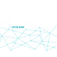 Abstract plexus technology futuristic network background. Vector illustration with lines and particles.