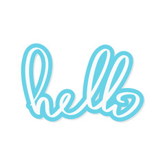Naklejka premium Vector handwriting word hello. Handdrawn ink brush lettering hello icon. Modern calligraphy.