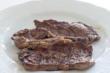 home grilled black pepper and beef steak