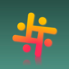 Hashtag simbolo uomo con sfondo colorato