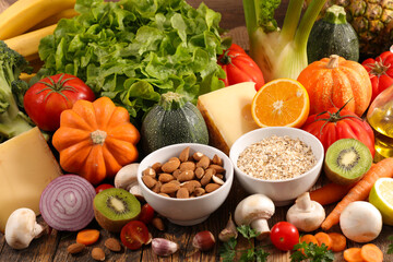 fruit, vegetable, dairy products and cereals