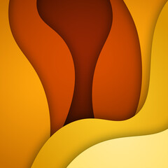 3D abstract background and paper cut shapes, vector illustration