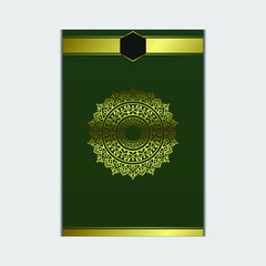 Luxury gold mandala ornate background for wedding invitation, book cover with mandala element style premium vector