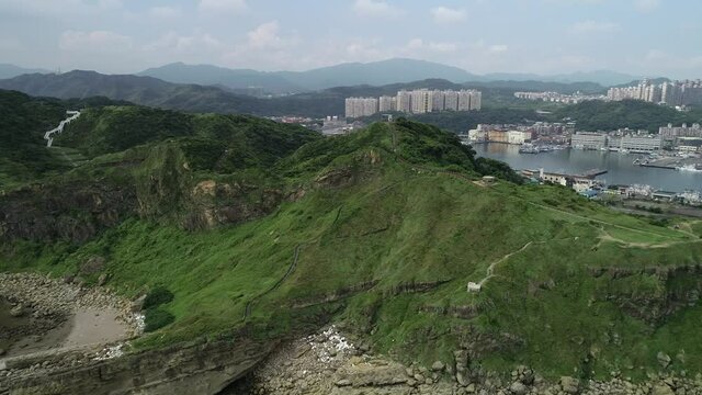August 7, 2018, Keelung Badouzi Wangyou Valley, Taiwan.