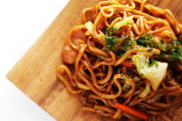 Japanese style sausage and vegetable fried noodles