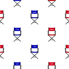 Greeting Chair in many languages repeat pattern and seamless vector