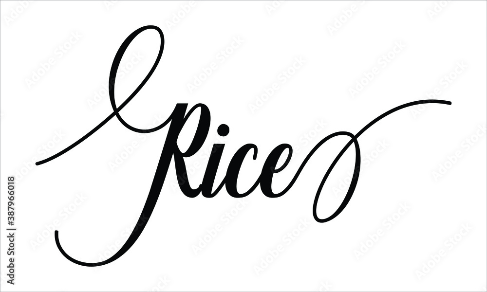 Leinwandbilder rice script typography cursive text lettering cursive and phrases isolated on the white background f