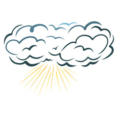 glow of a bright shale breaking through a large dark cloud