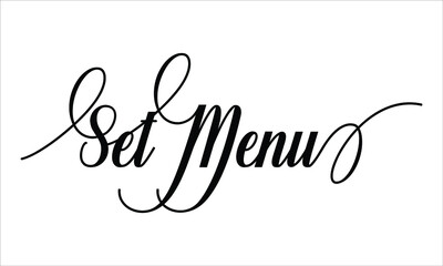 Set Menu Script Typography Cursive text lettering Cursive and phrases isolated on the White background for titles, words and sayings