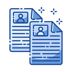 Flat Design Business Icon documents tax file Blue Tone Vector Premium EPS10