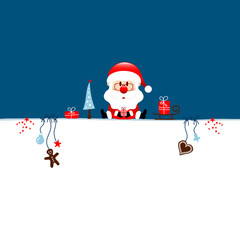 Wunschzettel Weihnachten Santa Und Icons Dunkelblau