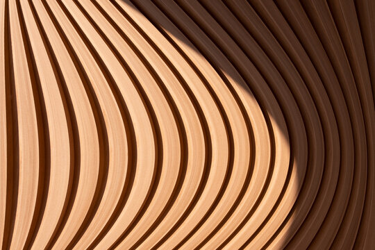 curve line of wood in detail building abstract architecture background - Powered by Adobe