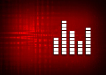 Equalizer icon motion flare red background illustration