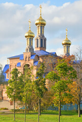 Fototapeta na wymiar Church of the Intercession Holy Virgin in St. Petersburg, Russia.