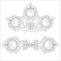 Vintage vector set. Decorative design of lace elements and parts. To create a design. Vector set of floral ornament elements in art deco style.