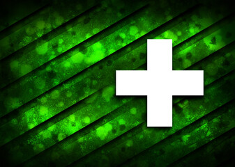 Plus icon parallel natural green background illustration